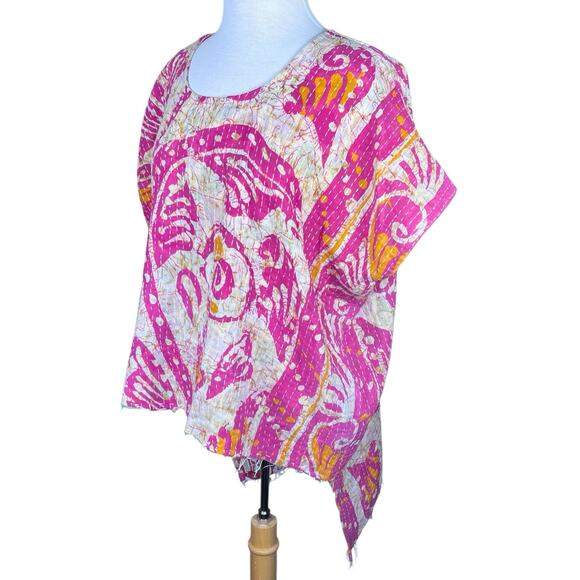 Kantha Reversible Lightweight Cotton Boho Handstiched Top NWOT - Picture 5 of 11